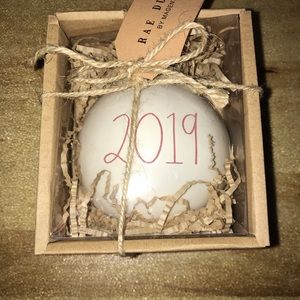 Rae Dunn 2019 Christmas Ornament w/ Red Lettering